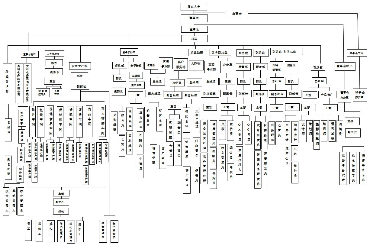 云南七丹藥業(yè)股份有限公司組織結(jié)構(gòu)圖